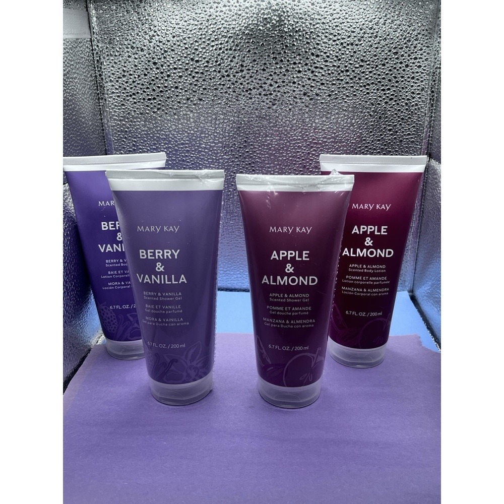 Mary Kay APPLE & ALMOND & BERRY & VANILLA Sctd Body Lotion & Shower Gel Lot - Picture 2 of 9